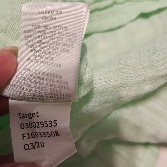 Cloud Island muslin swaddle blanket bundle of 2 Lemons with pompoms Mint green - Picture 4 of 11